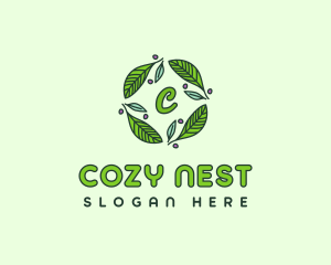 Ornamental Green Wreath logo design