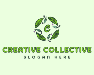 Ornamental Green Wreath logo design