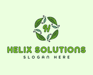 Ornamental Green Wreath logo design