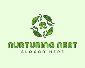 Ornamental Green Wreath logo design