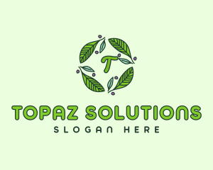 Ornamental Green Wreath logo design