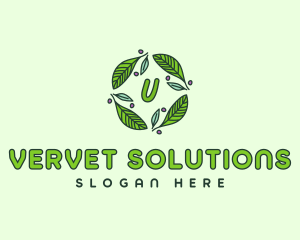 Ornamental Green Wreath logo design