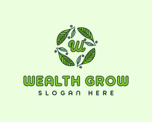 Ornamental Green Wreath logo design