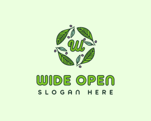 Ornamental Green Wreath logo design