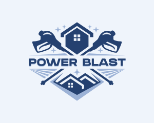 Pressure Washing Home Cleaner logo design