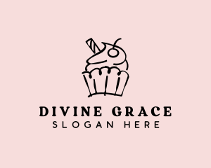 Cupcake Sweet Dessert Logo