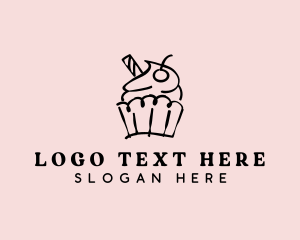 Sweet - Cupcake Sweet Dessert logo design