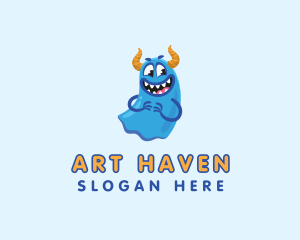 Cute Slime Monster logo design