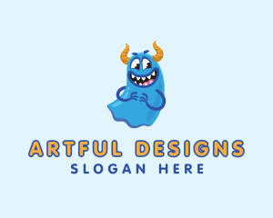 Illustration - Cute Slime Monster logo design