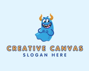 Illustration - Cute Slime Monster logo design