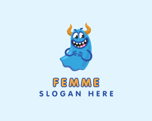 Cute Slime Monster logo design