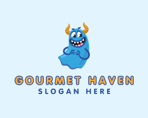 Cute Slime Monster logo design