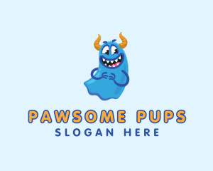 Cute Slime Monster logo design