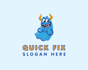 Cute Slime Monster logo design