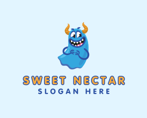 Cute Slime Monster logo design