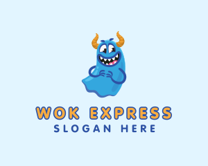 Cute Slime Monster logo design