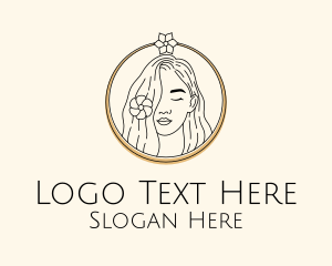 Meditation - Woman Flower Salon logo design