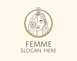 Woman Flower Salon logo design