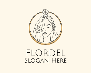 Woman Flower Salon logo design