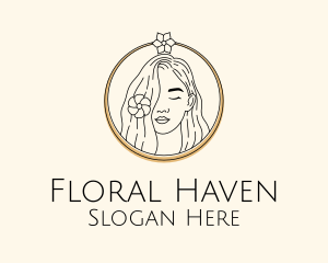 Bouquet - Woman Flower Salon logo design