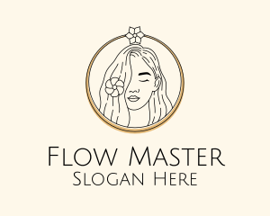 Woman Flower Salon logo design