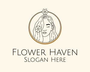 Woman Flower Salon logo design