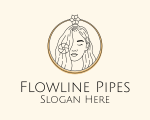 Woman Flower Salon logo design