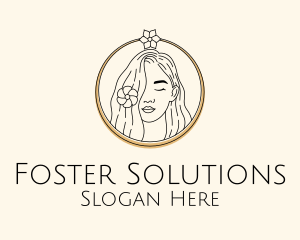 Woman Flower Salon logo design