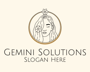 Woman Flower Salon logo design