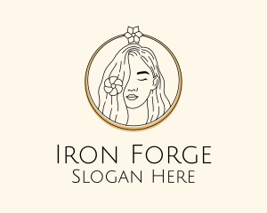 Woman Flower Salon logo design