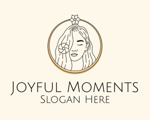 Woman Flower Salon logo design