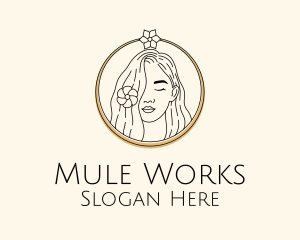 Woman Flower Salon logo design