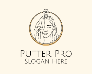 Woman Flower Salon logo design