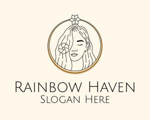 Woman Flower Salon logo design