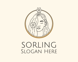 Woman Flower Salon logo design