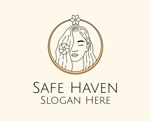 Woman Flower Salon logo design