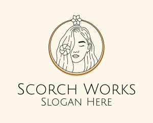 Woman Flower Salon logo design