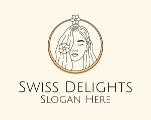 Woman Flower Salon logo design