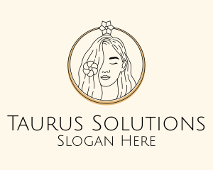 Woman Flower Salon logo design