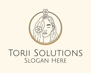 Woman Flower Salon logo design