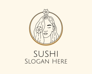 Woman Flower Salon logo design