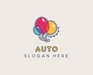 Balloons Party Banner Logo