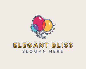 Event - Balloons Party Banner logo design