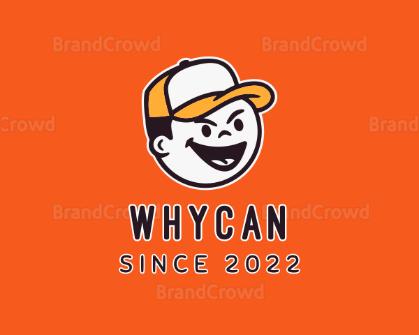 Baseball Cap Kid Character Logo