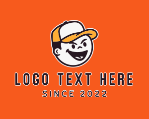 Dude - Baseball Cap Kid Character logo design