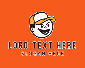 Baseball Cap Kid Character Logo