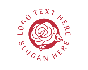 Red - Beauty Rose Floral logo design