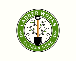 Landscaping Gardening Shovel logo design