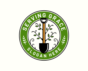 Landscaping Gardening Shovel logo design