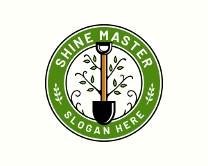 Landscaping Gardening Shovel logo design